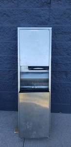 lot 52 image: Stainless Recessed Bathroom Paper Towel Dispenser & Trash Can, Approx 6 Tall