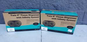 lot 54 image: Lot of 2 NEW San Jamar Twin 9 Tissue Dispensers