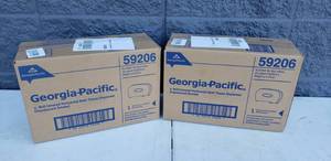 lot 57 image: Lot of 2 Georgia Pacific Dual Roll Bath Tissue Dispensers