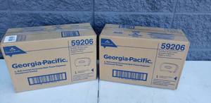 lot 58 image: Lot of 2 Georgia Pacific Dual Roll Bath Tissue Dispensers