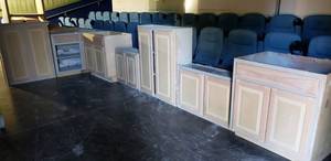 lot 73 image: Large Lot of Wood  Custom Cabinetry, Approx 7 Pieces (EVERYTHING ON FLOOR IN PHOTO, BUYER MUST TAKE ALL)