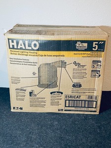 lot 18 image: Lot of 6 - New Halo 5in. Aluminum Remodel IC Air-Tite Recessed Housing Lighting, Silver