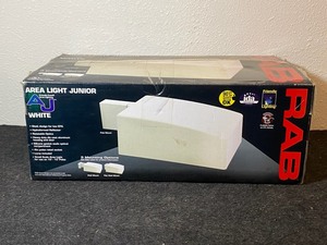lot 19 image: New RAB Lighting 42W CFL QT HPF Wall Mount Area Light, PC White, 120V - $$$