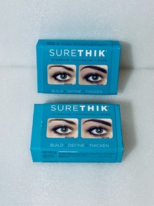 lot 32 image: Lot of 2 - New SURETHIK Eyebrow Thickening Fibers, Light Brown