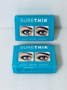 lot 33 image: Lot of 2 - New SURETHIK Eyebrow Thickening Fibers, MEDIUM BROWN