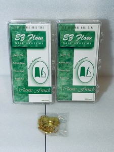lot 44 image: Lot of 3 - (2) New EZ Flow Nail Systems French Manicure - Classic French , 400 Count Each & New Gold Tone Razor Necklace Fashion Jewelry