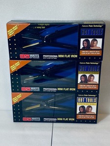 lot 52 image: Lot of 3 - New Hot Tools Mini Flat Iron, Professional with 10 Heat Settings - 85 Watts Of Power