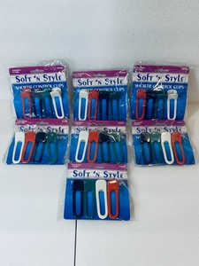 lot 64 image: Lot of 7 - New Soft N Style Shortie Control Clips, Assorted Colors (28 Total)