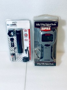 lot 74 image: Lot of 2 - New Other Rapala 50lb25kg Digital Scale & New Maglight XL50 LED Flashlight