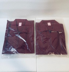 lot 95 image: Lot of 8 - (2) New Hair Stylist Burgundy Jacket, Size 36 & (6) New Fanta Sea Cosmetics Mesh Body Sponge, Assorted Colors