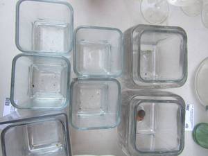 lot 50 image: square clear glass dcor vases to hold flowers, beads, and more qty 9