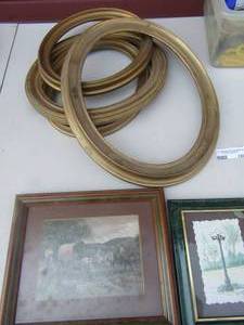 lot 108 image: Oval wooden frames, Leroy lights 2,000 pic97- horse and buggy pic 911
