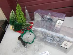 lot 116 image: New Christmas ornaments qty 2, 3 per pack, mini Christmas tree dcor qty 4