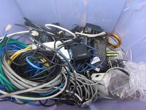 lot 126 image: Aquarium Air pump, bungy cords, squeegee,broom bottom part only