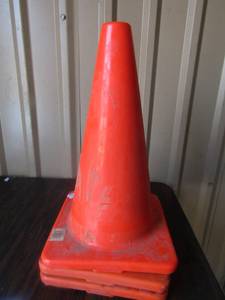 lot 173 image: 3 orange road cones