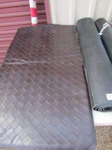 lot 184 image: 2 black rubber matts, brown matt rug porch or work shop use