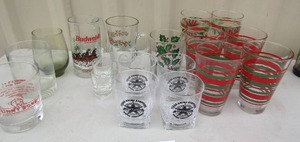 lot 225 image: various lot of Christmas glasses qty 18,  2 are shot glasses
