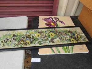 lot 251 image: 2116 Claudia canvas painting, 329 Grace Barton& Allen floral painting framed