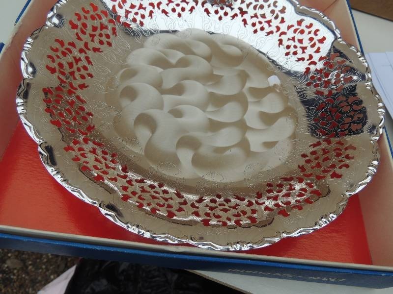lot 76 image: SILVER DISH - APPROX 7 12 WIDE BY BMF Schale made in Germany...