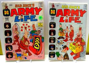 lot 39 image: $$$ - VINTAGE SAD SACKS ARMY LIFE PARADE #8 & 9 - Harvey, 1965 (2X$)