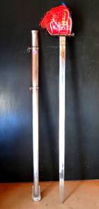 lot 52 image: Scottish Basket Hilt Broadswords Metal Scabbard with 34 Blade