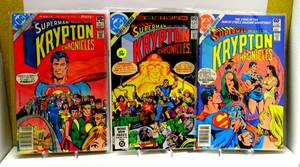 lot 56 image: 3 COMIC LOT - Superman Krypton Chronicles 1-3 COMPLETE SERIES DC 1981 $$$