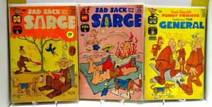 lot 59 image: HARVEY SILVER AGE COMICS (1964) - Sad Sack and the Sarge #28, 39, & 40 $$$ (3X$)