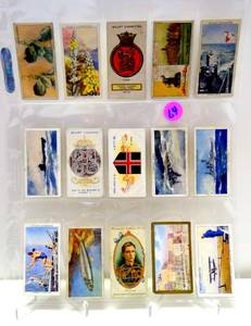 lot 64 image: ASSORTMENT OF VINTAGE TOBACCO CARDS - 15 IN TOTAL
