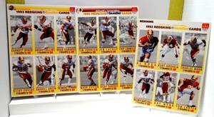 lot 73 image: WASHINGTON REDSKINS 1993 MCDONALDS FLEER GAMEDAY 93 FOOTBALL 18 CARD SET (UNCUT) $$