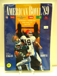 lot 77 image: VINTAGE NFL AMERICAN BOWL OFFICIAL PROGRAM 1989 Cleveland Browns VS Philadelphia Eagles $$