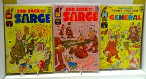 lot 80 image: VINTAGE SILVER AGE 1965 - HARVEY COMICS - SAD SACK & THE SARGE #51, #52, & # 53 - $$$ (3X$)