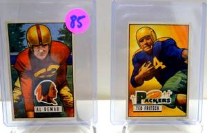 lot 85 image: 1951 BOWMAN FOOTBALL AL DEMAO #143 & 1951 Bowman #54 TED FRITSCH $$$