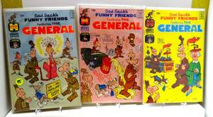 lot 95 image: HARVEY COMICS VINTAGE 1965 - Sad Sacks Funny Friends Featuring The General Comic Book #59, #60, & #61 (3X$)