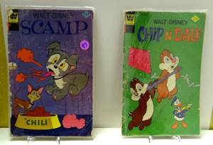 lot 97 image: VINTAGE WHITMAN COMICS - Scamp #24 VG 1975  & Chip N Dale (1967 Whitman) #34 (2x$)