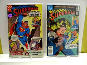 lot 100 image: Superman in Victory by Computer- 1981-Radio Shack & Superman # 365 1981 DC SUPERGIRL KAL EL CLARK KENT KRYPTON Brianic Smallville (2X$)
