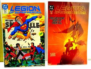 lot 104 image: 2 COMIC LOT - Legion of Super-Heroes #37 & 38, DC 1987 VFNM Death of Superboy $$