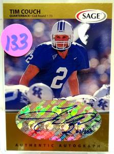 lot 133 image: BIG $ ITEM - LIMITED 1999 SAGE Auto Gold 200 Tim Couch #A12 Rookie Auto RC $$$$