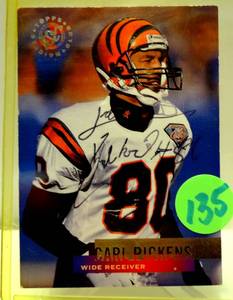 lot 135 image: PLAYER SIGNED - 1995 Stadium Club members only CARL PICKENS #79 BENGALS $$