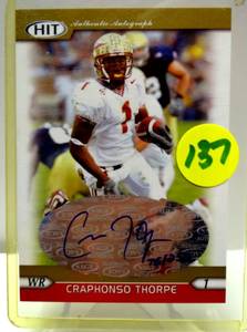 lot 137 image: LIMITED PLAYER SIGNED - 2005 SAGE HIT CRAPHONSO THORPE GOLD #D 250 ROOKIE AUTO RC AUTOGRAPH SIGNED