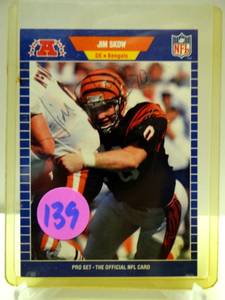 lot 139 image: PLAYER SIGNED - JIM SKOW Autographed Signed 1989 Pro Set card #67 Cincinnati Bengals  $$