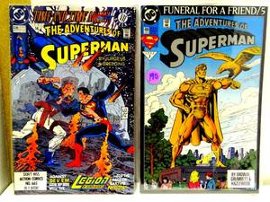 lot 190 image: The Adventures of Superman#478 (1991) & The Adventures of Superman #499 Feb 1993 Funeral For A Friend (2X$)