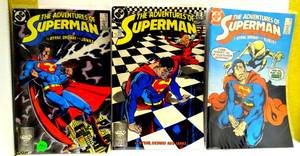 lot 197 image: 1988 DC COMICS - THE ADVENTURES OF SUPERMAN #440, 441, & 442 (3X$)