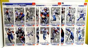 lot 208 image: DALLAS COWBOYS 1993 MCDONALDS FLEER GAMEDAY 93 FOOTBALL 18 CARD SET (UNCUT) $$
