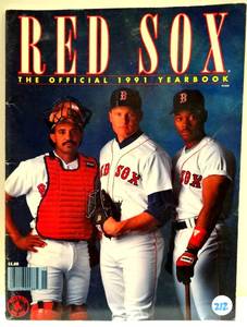 lot 212 image: 1991 Boston Red Sox Yearbook - PenaClemensBurks Cover