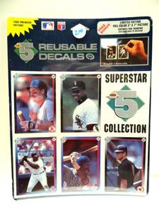 lot 214 image: 1992 HIGH 5 MLB Chicago White Sox Reusable Decals - Frank Thomas - NewSealed $$