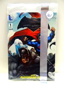 lot 261 image: RARE SEALED General Mills Playground Heroes Magazine Batman vs Superman $$$