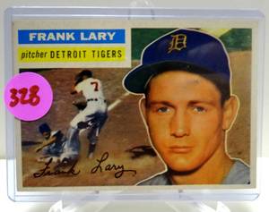 lot 328 image: VINTAGE 1956 TOPPS FRANK LARY #191 DETROIT TIGERS - NICE CARD