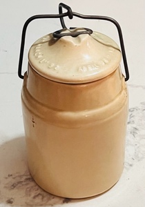 lot 11 image: The Weir Stoneware Antique Canning JarCrock No. 4 April 16, 1901