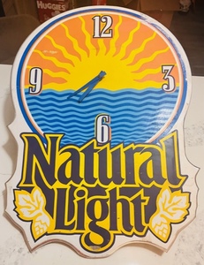lot 16 image: Vintage Metal Natural Light Advertising Clock