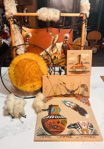 lot 15 image: Five Pieces of Indian Artwork - Including Signed Originals from Arnold Begay